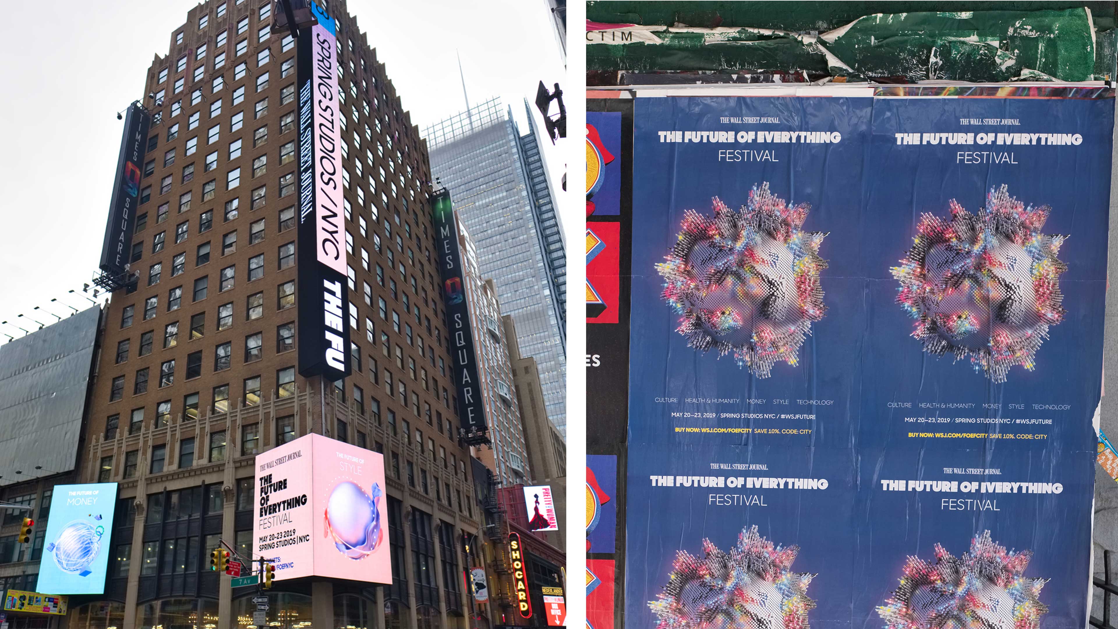 Times Square digital and wild posting out-of-home advertisements